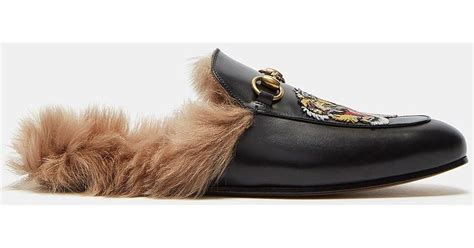 gucci slip on fur loafers|gucci slip on loafers men.